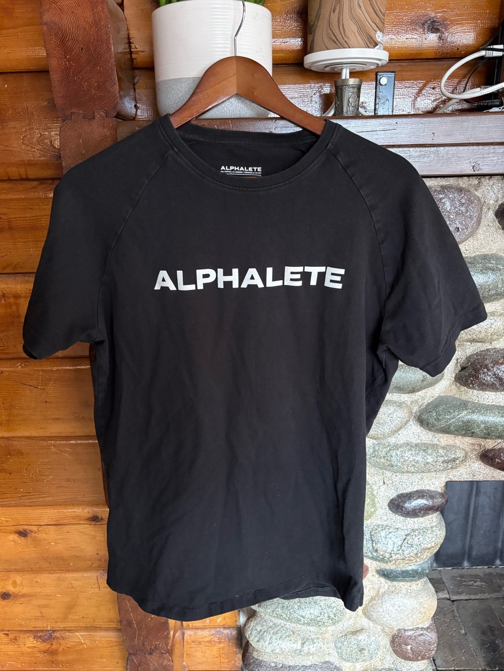 Alphalete Men's Black Performance Fit Logo Gym Workout T-Shirt L